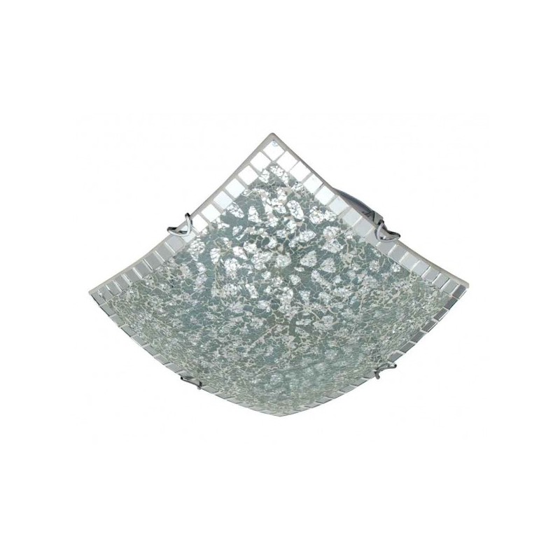 Plafón Carbono cuadrado cromo 50cm Fabrilamp